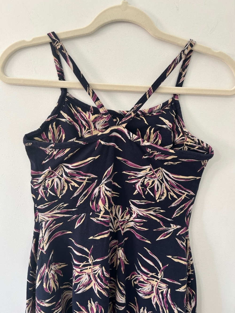 Pact Organic Cotton Dress Size S Navy Floral Midi Tank Resortwear Boat - Picture 8 of 15